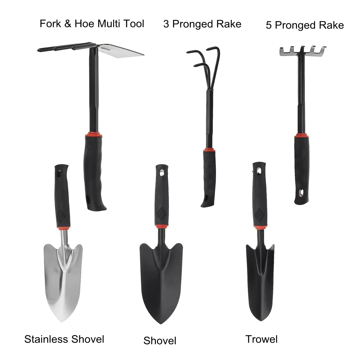 Pro Garden Tool Ensemble - Shovel, Rake, and Hoe (4 Pcs)
