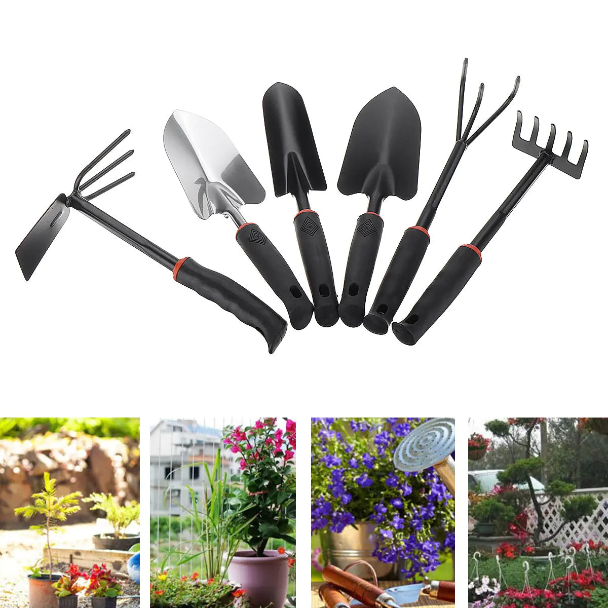 Pro Garden Tool Ensemble - Shovel, Rake, and Hoe (4 Pcs)