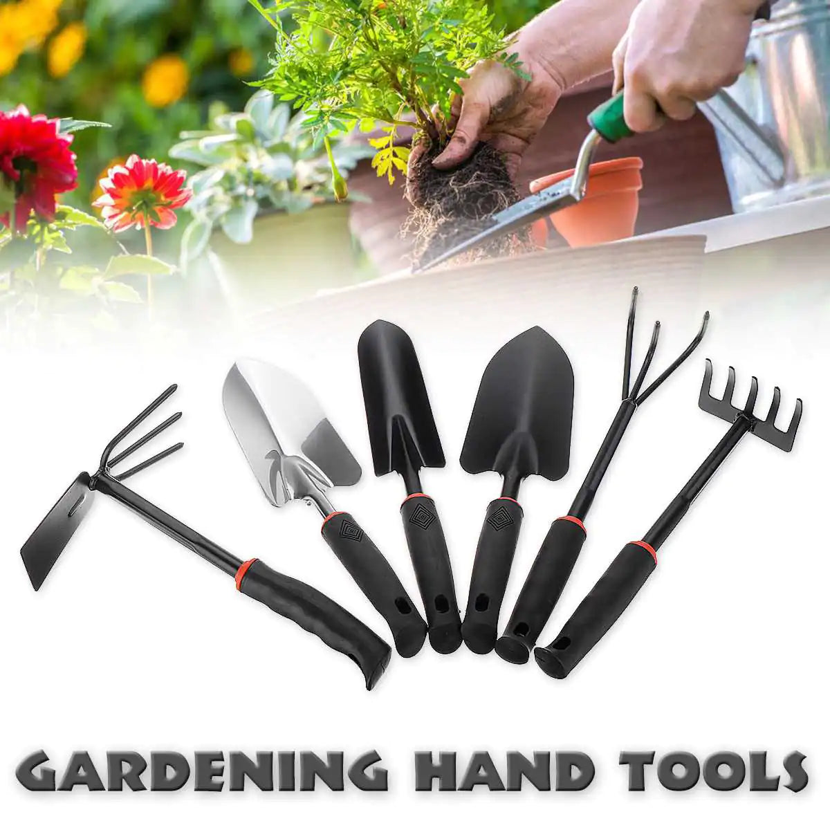 Pro Garden Tool Ensemble - Shovel, Rake, and Hoe (4 Pcs)